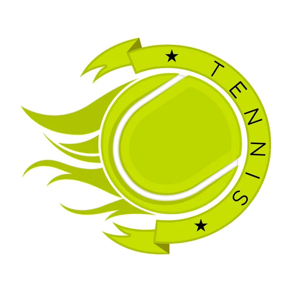 Isolierter Tennisball mit Banner und Text — Stockvektor