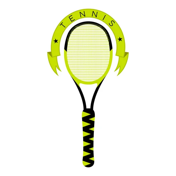 Tennis emblem med ett racket och text — Stock vektor