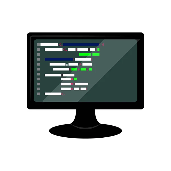 모니터 화면의 프로그래밍 코드 — 스톡 벡터
