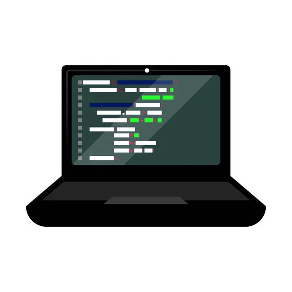 Código de programação em uma tela de laptop — Vetor de Stock