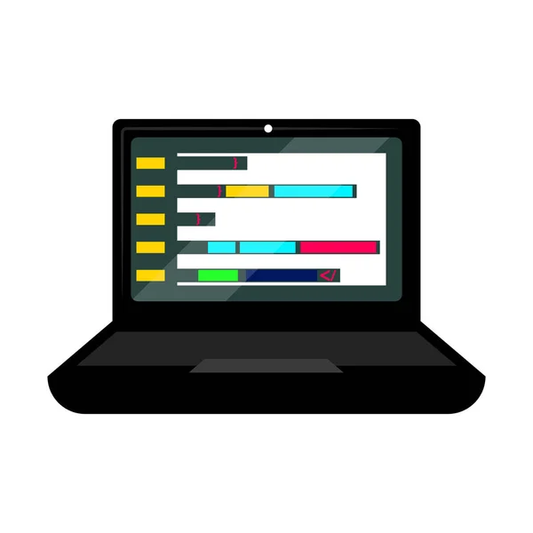 Codice di programmazione su uno schermo portatile — Vettoriale Stock