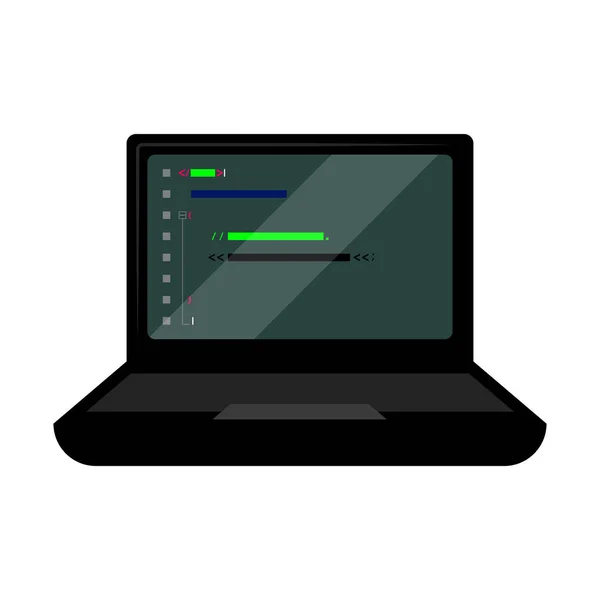 Codice di programmazione su uno schermo portatile — Vettoriale Stock