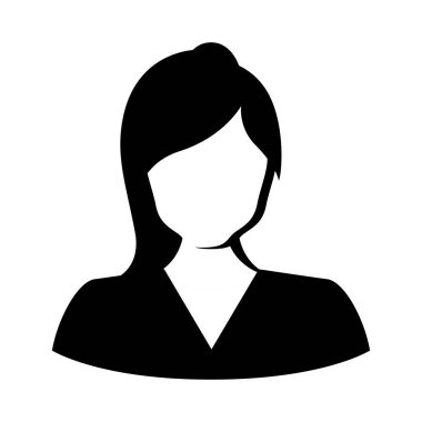 İzole kadın uzun saç avatar simgesi