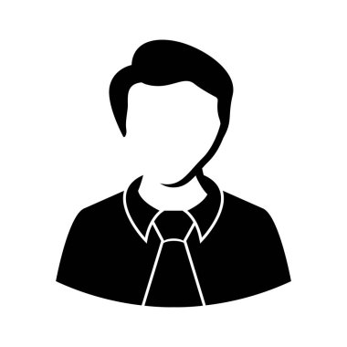 Kravatlı izole erkek avatar simgesi