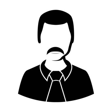 Bıyıklı izole erkek avatar simgesi