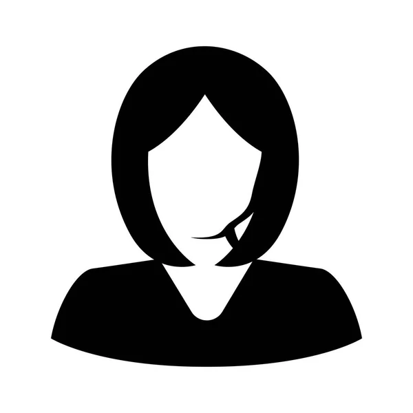Isolé femme cheveux courts icône avatar — Image vectorielle