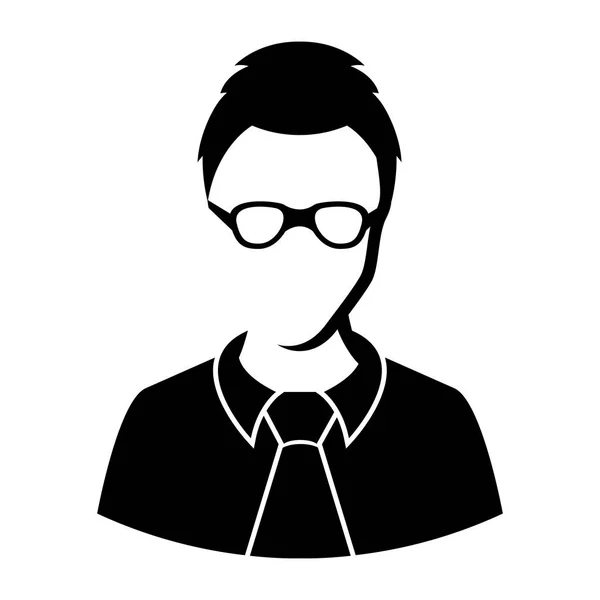 Isolierte männliche Avatar-Ikone mit Brille — Stockvektor