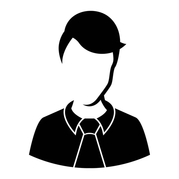 Isolierte männliche Avatar-Ikone mit Krawatte — Stockvektor