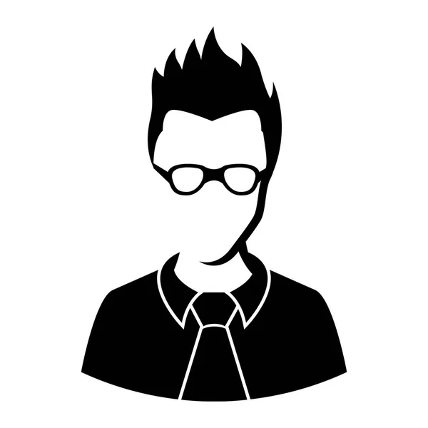Isolierte männliche Avatar-Ikone mit Brille — Stockvektor
