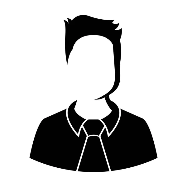 Ícone avatar masculino isolado com gravata — Vetor de Stock
