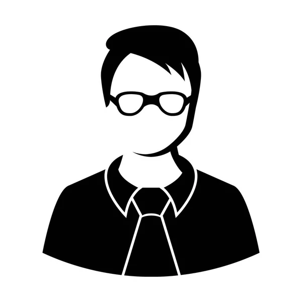 Samostatná mužská avatarská ikona s brýlemi — Stockový vektor