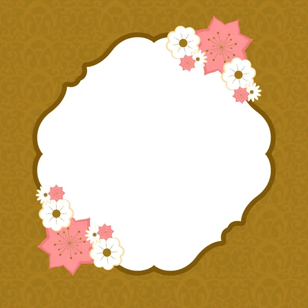 Japanese background witn a frame and flowers — Stock Vector