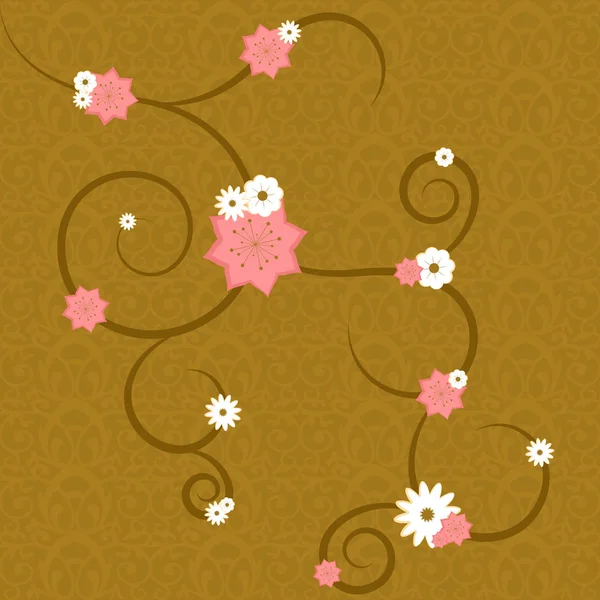 Desen ve çiçek ile renkli arka plan — Stok Vektör