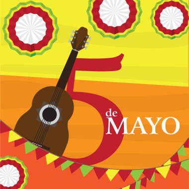 Cinco de mayonez posteri ve gitar.