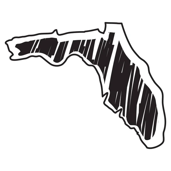 Isolerad skiss av delstaten Florida — Stock vektor