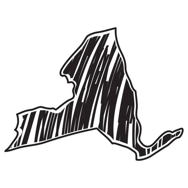纽约州的孤立草图 — 图库矢量图片