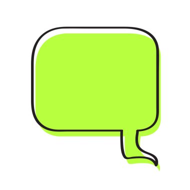 İzole renkli komik kabarcık sohbet