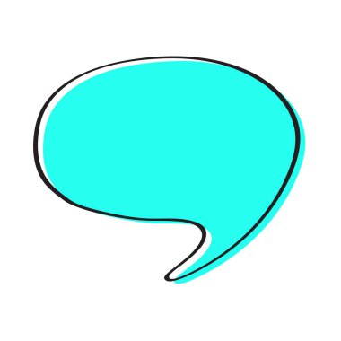 İzole renkli komik kabarcık sohbet