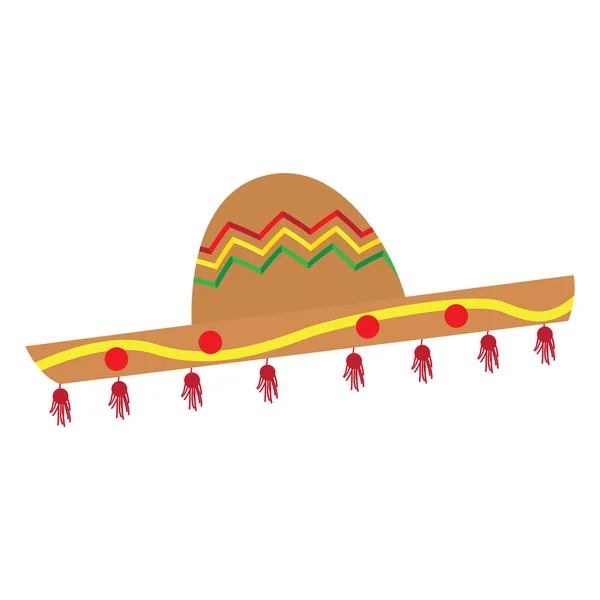 Изолированное традиционное цветное изображение мексиканской шляпы — стоковый вектор