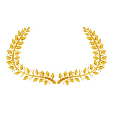 İzole altın defne çelenk