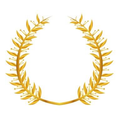 İzole altın defne çelenk