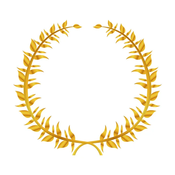 Isolated golden laurel wreath — Stock Vector