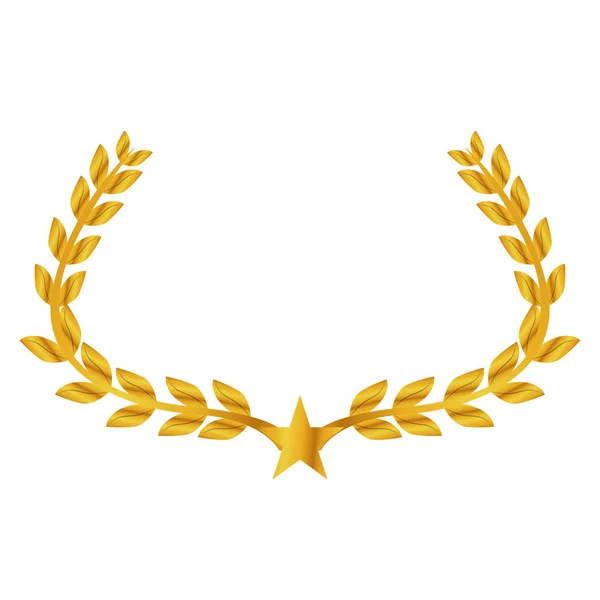 Isolated golden laurel wreath — Stock Vector