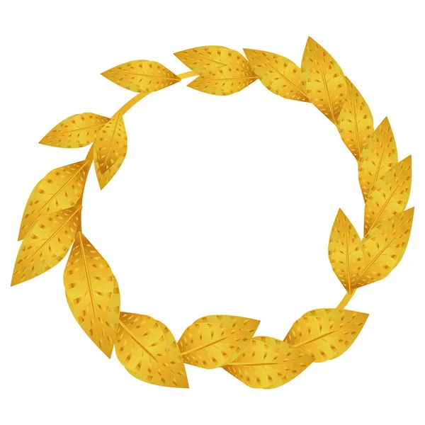孤立的金色桂冠花圈 — 图库矢量图片