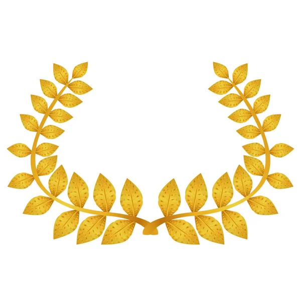 Isolated golden laurel wreath — Stock Vector