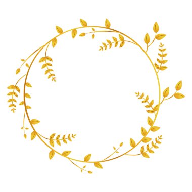 İzole altın defne çelenk