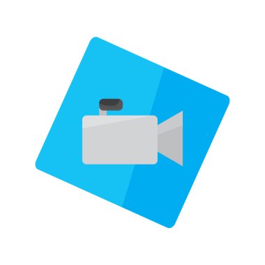 Etiket üzerinde yalıtılmış video kamera simgesi