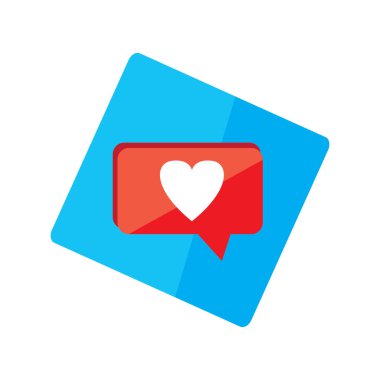 Bir kabarcık sohbet izole kalp şekli