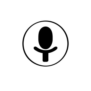 Beyaz arka planda yalıtılmış mikrofon simgesi