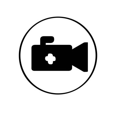 Beyaz arka planda yalıtılmış video kamera simgesi