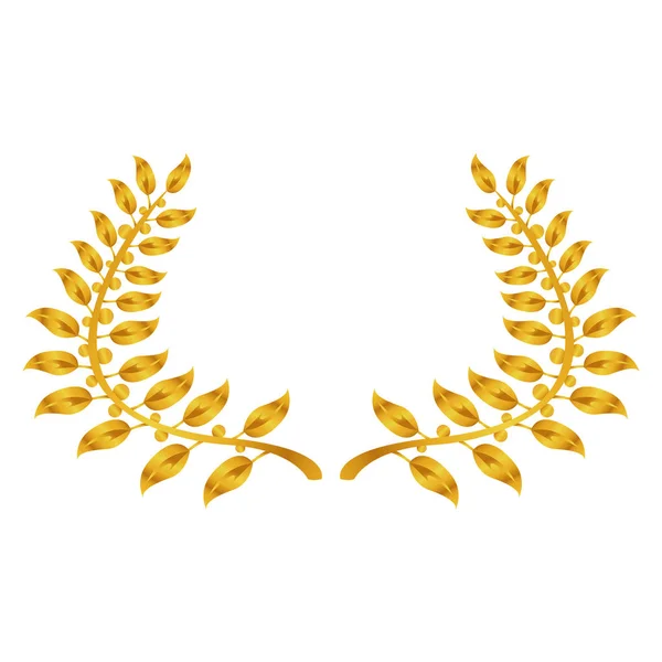 Couronne de laurier d'or isolée — Image vectorielle