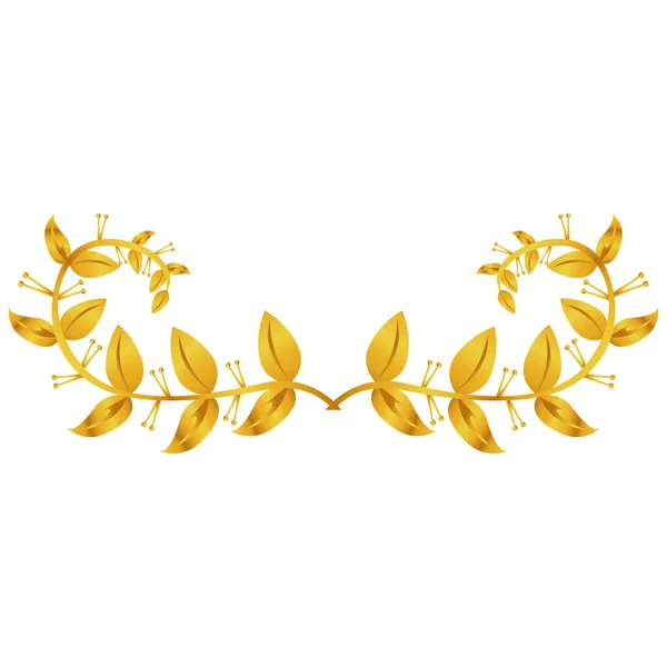 孤立的金色桂冠花圈 — 图库矢量图片