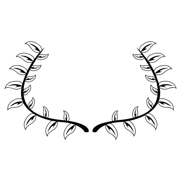 Geïsoleerde omtrek van een lauwerkrans — Stockvector
