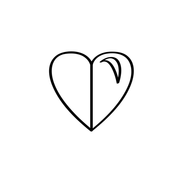 Изолированная иконка в форме сердца на белом фоне — стоковый вектор