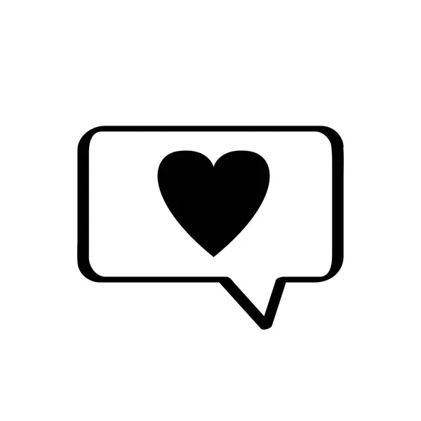 Izolowana ikona kształtu serca na czacie bąbelkowym — Wektor stockowy