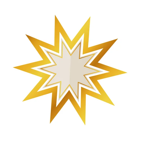 Isolado vazio dourado rótulo estrela de luxo — Vetor de Stock