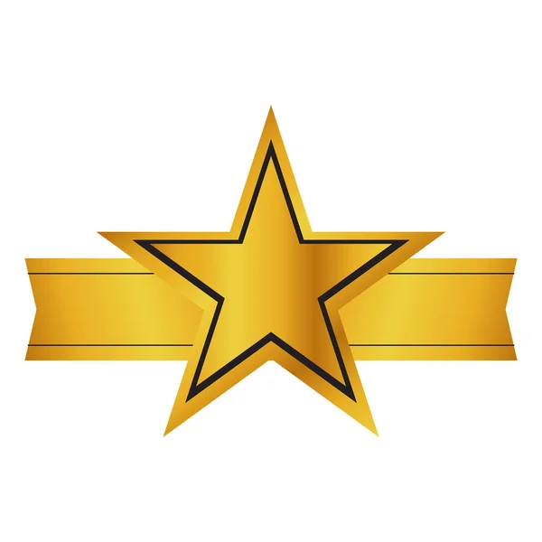 Geïsoleerd leeg gouden luxe sterren label — Stockvector