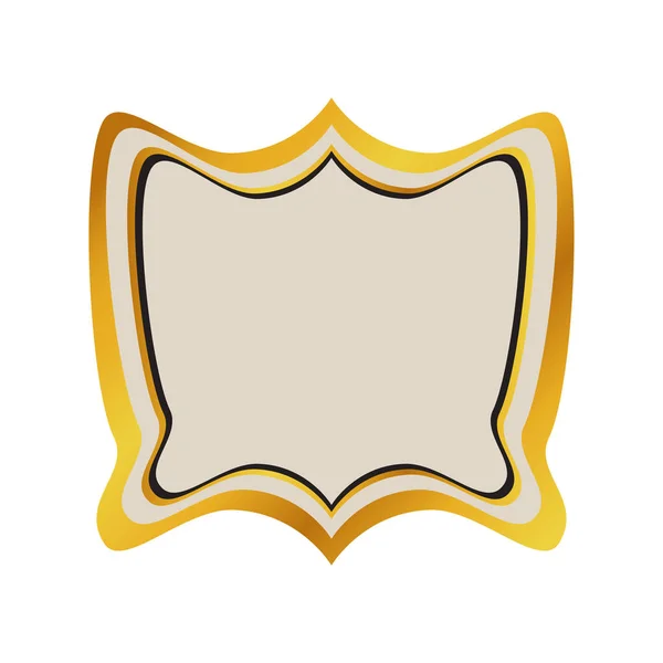 Imagem de etiqueta de luxo dourada vazia isolada — Vetor de Stock
