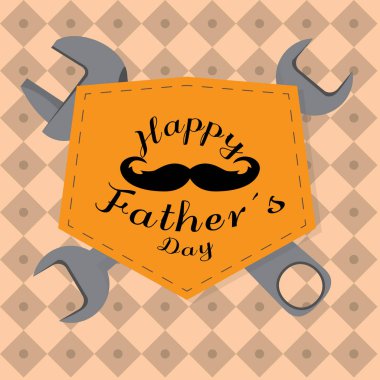 Anahtarve bıyıklı babalar günü afişi