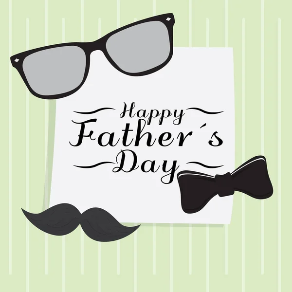 Cartaz de dia de pai com bigode e acessórios —  Vetores de Stock