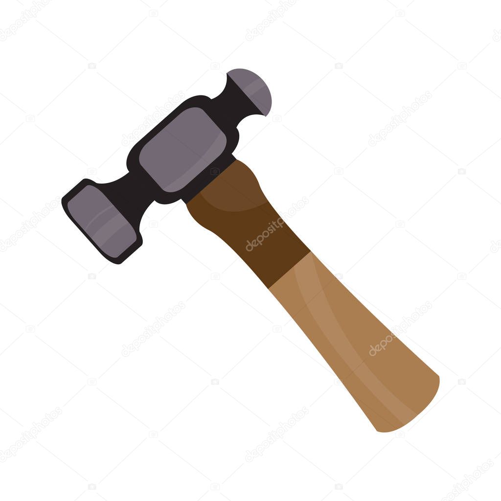 Isolated hand hammer image. Constuction tool