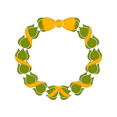 İzole renkli defne çelenk simgesi - Vektör