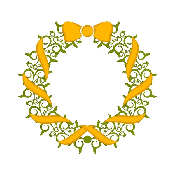 Icono de corona de laurel de color aislado - Vector — Archivo Imágenes Vectoriales