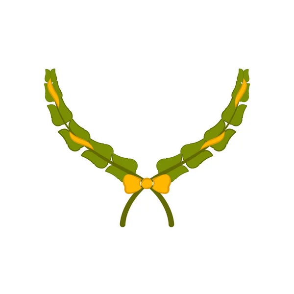 Isolé icône de couronne de laurier de couleur - Vecteur — Image vectorielle