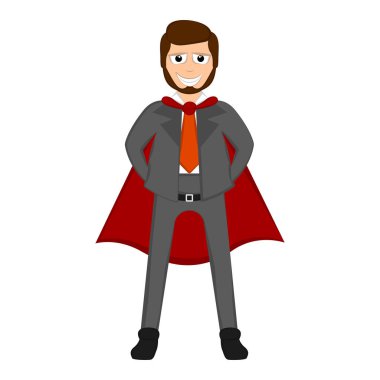 Bir kahraman kostümü ile izole süper baba