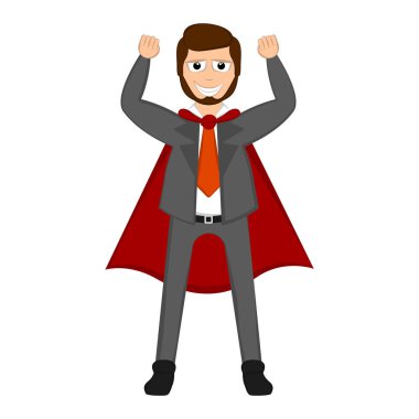 Bir kahraman kostümü ile izole süper baba